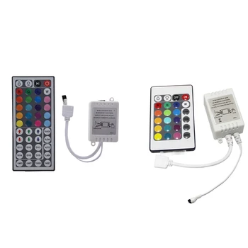 1 Pcs 44Key controle Remoto IR Para RGB 5050 Tiras de Luz LED & 1 Pcs LED RGB Controlador de Controlo de IV FB 24 Teclas Brancas