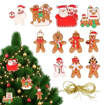 10pcs Natal Gingerbread Man Kawaii Pingente Para Árvore de Natal, de festas de Presentes de Natal Para Mulheres Meninas