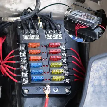 12 de maneira caixa de fusíveis do automóvel fusível modificação do circuito caixa de controle com LED + negativo de ônibus barra de MQ