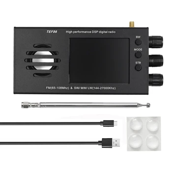 1Set TEF6686 DSP, Digital, Receptor de Rádio FM(65-108Mhz)&SW/MW/LW(144-27000Khz) Com Bateria de 3,2 Polegadas Tela LCD de Liga de Alumínio