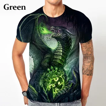 2023 Legal Novo Flying Dragon 3D Print T-shirt de Verão, Moda masculina Animal de Arte Streetwear Camisa Topo