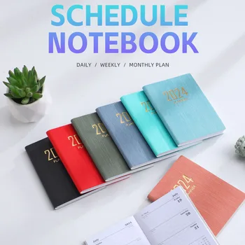 2024 A7 Bolso Mini Notebook 365 Dias Do Bloco De Notas Do Diário De Notebook Do Dia Semana Mês Do Planeador De Escritório Materiais Escolares