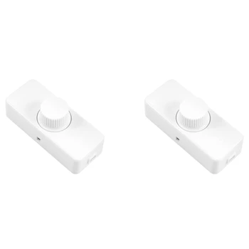 2X Embutido LED Interruptor Dimmer, Construído No Rotary ON/OFF E Botão de Controle de Dimmer Para Dimmable 3-100W do DIODO emissor de luz/Incandescente Branco