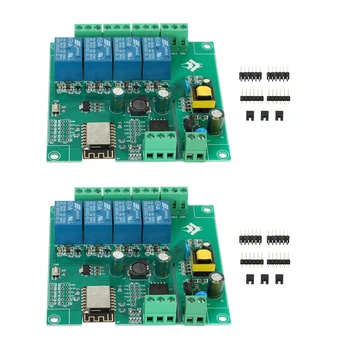 2X ESP8266 WIFI sem Fio 4 Canais de Retransmissão de Módulo de controlo electrónico de VELOCIDADE-12F wi-Fi Conselho de Desenvolvimento Para o Arduino e o AC/DC 5V/8-80V Fonte de Alimentação