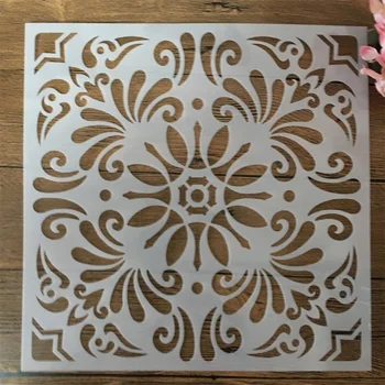 30*30cm Geometria Mandala Quadro de DIY Camadas Estênceis Pintura Scrapbook Colorir Relevo Álbum Decorativas Modelo