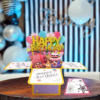 3D Feliz Aniversário Cartão de Mulheres, Homens, Pai e Mãe, Mulher 3D Cartões de Aniversário