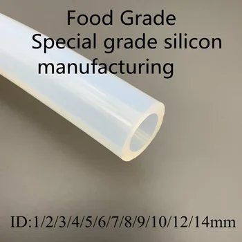 5/10M de Silicone Tubo de 2mm ~ 14mm de qualidade Alimentar Flexível Beber Plomberie Tubo de Temperatura de Resistência, Atóxico Transparente, Tubo de