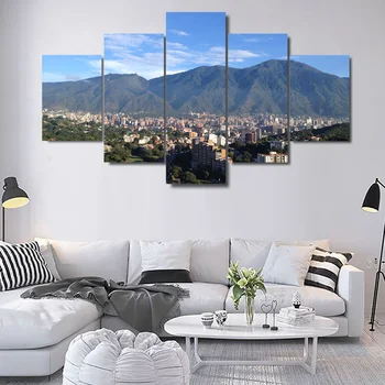 5 Pedaço De Lona De Arte Avila, Caracas Montanha Tela De Impressão, Pintura, Arte De Parede Do Poster De Casa Moderna Decoração De Sala De Estar Fotos
