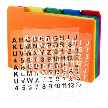 50 PCS Índice de Placa de Guia do Conjunto de Alfabeto Adesivo Índice de Cartão de Divisores de Auto-Adesiva Número de Adesivos Kit (Mistura de Cores, de 3 X 5 Polegadas)