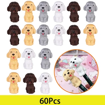 60Pcs Cão Borrachas de Lápis de Animais de Quebra-cabeça Borracha Mini Cachorro Figuras de Borrachas