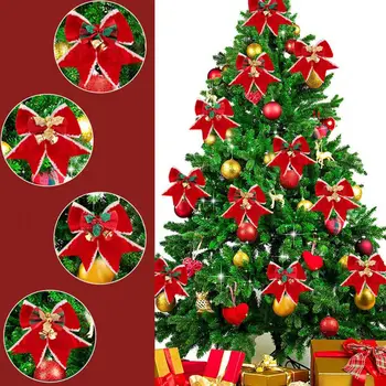 Alta Natal, Arco, Fita Colorida do Arco-nó da Árvore de Natal Ornamento de Suspensão com Sinos de Artesanato de Presente de Natal
