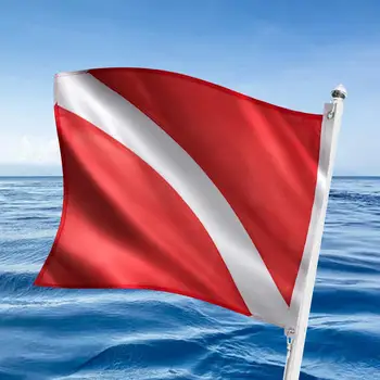Barco de Bandeira Marcador costuras Duplas em Poliéster Diver Down Bandeira para caça Submarina