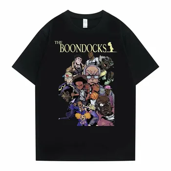 Boondocks Huey e Riley Camiseta Impressa Homens Mulheres Anime desenhos animados da Moda de T-shirt Engraçada Homem T-Shirts Masculinas Hip Hop e Streetwear