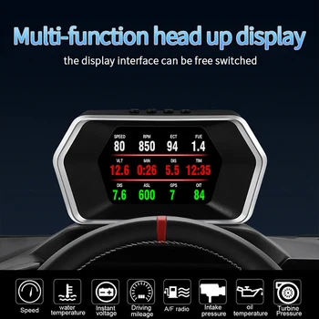 Carro HUD Head Up Display RPM KM/H MPH Temperatura da Água de excesso de velocidade Tensão de Alarme de Segurança OBD2+GPS Modo Duplo de Estacionamento Eletrônico