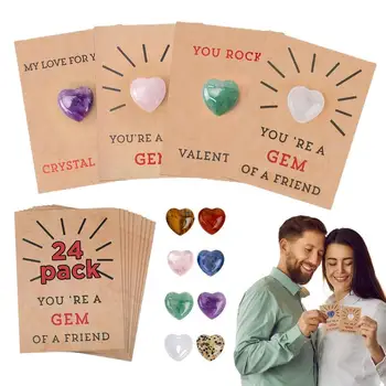 Cartão de Dia de namorados Para Esposa 24 Pacote de são Valentim Com Cartões de Coração de Pedra Definir a Festa de Aniversário de sala de Aula Prémios Dia de ação de Graças