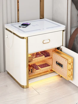 Casa segura Inteligente mesa de cabeceira seguro multi-funcional pequeno anti-roubo moderno, simples armário de cabeceira