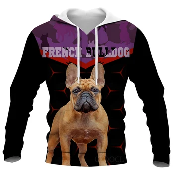 CLOOCL Homens Hoodies Bulldog francês Impressos em 3D Mens Moletom Unisex Casacos de Moletom Outono Streetwear Casual Jaqueta de Treino de