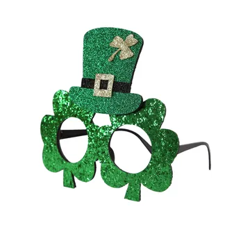 Dia de são Patrício Decorativos Óculos Verde Chapéu de Plástico Óculos de Armação de Crianças de Vestir Quadro de festas Decoração de Festa