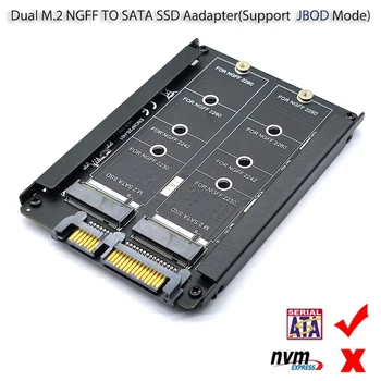 Dupla B+Tecla M M. 2 NGFF SSD De 2.5 SATA 6Gb Placa de Adaptador Com Gabinete de Soquete Duplo M. 2 SSD SATA Adaptador de Suporte JOBD Modo