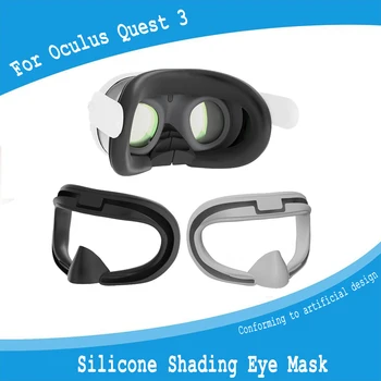 Em Silicone macio Máscara para Oculus Quest 3 Capacete Blackout Máscara de Silicone para a Meta Quest 3 de Silicone Blackout Máscara de Olho Jogo de Acessórios