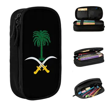 Emblema Da Arábia Saudita Casos De Lápis Pencilcases Caneta Titular Crianças Grande Capacidade De Sacos De Alunos Da Escola Zíper De Artigos De Papelaria