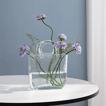 Exclusivo Vasos de Vidro Saco Vaso Transparente Vaso Design Elegante Vaso de Flor Decoração para a Decoração Home Arranjo Floral de Casamento Decoração
