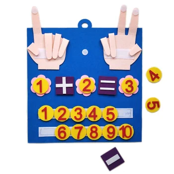 Garoto Montessori Brinquedos de Feltro Dedo Números de Matemática Brinquedo de Crianças de Contagem Aprendizagem Precoce Para Crianças de Inteligência Desenvolver 30*30cm