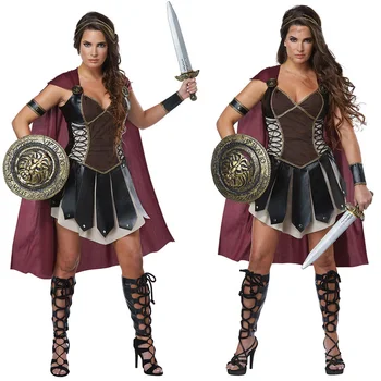 Halloween Cosplay Mulheres Tribais Guerreiro Romano Gladiadores Realizar Tribal Guerreiro Fantasias