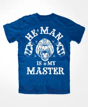 He-Man é o meu mestre t-shirt AZUL MOTU, culto, universo,mestres,snake mountain