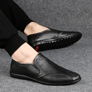 Homens Novos Sapatos De Couro De Grande Porte 47 Homens Casual Sapatos Macios Ao Ar Livre, Andando De Homens De Calçados Flats Homens Deslizar Sobre Preguiçoso Sapatos Zapatos Hombre