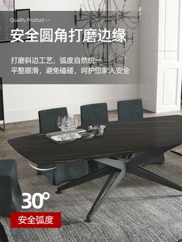 Italiano minimalista importados rock prato de mesa de jantar moderna da luz de luxo, sala de estar simples cadeira de jantar de combinação