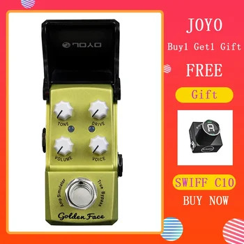 JOYO JF-308 Rosto Dourado Amplificador, Simulador de Efeitos de Pedal High-End Médios de Voz a Caixa de Overdrive True Bypass Guitarra Peças e Acessórios