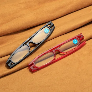 Moda Mulheres Homens Computador Óculos Mini Folding Óculos De Leitura +1,0 A 4,0 Portátil Presbiopia Óculos Anti Luz Azul