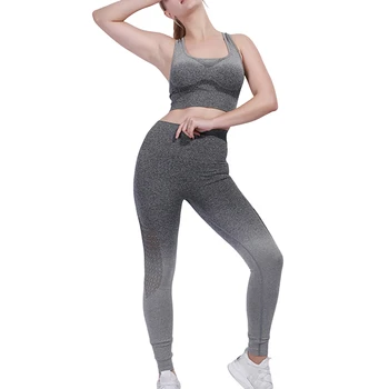 Mulheres Sutiã Calças Conjunto de Cintura Alta Texturizado Bunda Calças Quente Superior para o Exercício de Fitness Fora do Vestuário