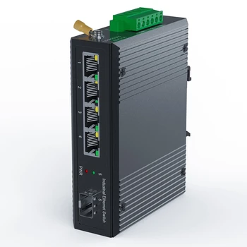 Módulo 5 Porta Industrial Gigabit Poe Trilho Din Ethernet Switch de 4 portas Switch Com SFP portas 10/100/1000Mbps IP40 não gerenciado 48V de Saída