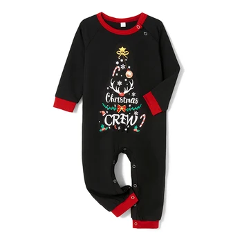 Natal Pijama para a Família de Manga Longa Gráfico de Árvore de Tops, Calças Conjunto Férias Sleepwear