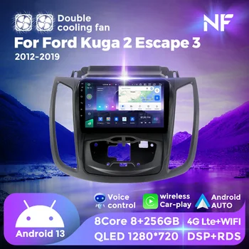 NF Duplo Ventoinha de Arrefecimento Autoradio Central Para a Ford Kuga 2 Escape 3 2012-2019 auto-Rádio Multimédia Player GPS BT Para Wirelss Carplay