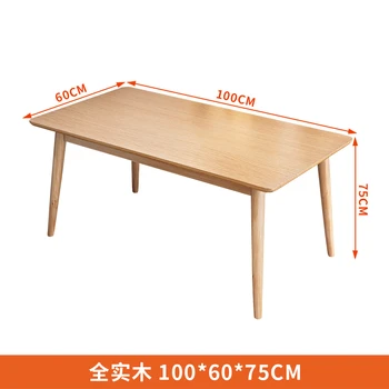 Nordic de madeira maciça mesa de jantar moderno, simples e de luxo retangular Japonês mesa e cadeira combinação de mesa de jantar
