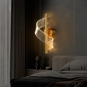 Nordic de Parede de LED Lâmpada de Iluminação interna da Casa-de-Cabeceira Sala de estar, Corredor de Decoração Candeeiro de Parede Luzes Pingente Pendurado Lâmpada de Ouro