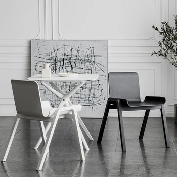 Nordic Minimalista De Plástico De Jantar Cadeiras Design De Fezes De Cozinha Nórdica, Cadeiras De Jantar Modernas De Madeira Krzeslo Sandalye Móveis Para Casa