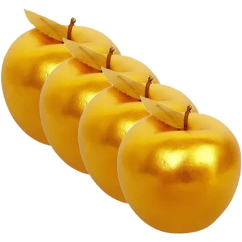 O Ouro Falso Fruto, Ornamento Decorativo Adereços Realista Ornamentos De Frutas Adorno Simulação Maçãs Alimento Artificial Brinquedo
