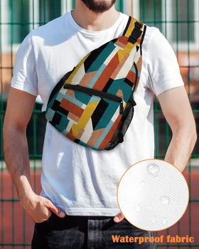 Padrão geométrico Peito Saco para Homem, Mulher Casual Crossbody Bolsa de Viagem mochila de Grande Capacidade Sling Bag
