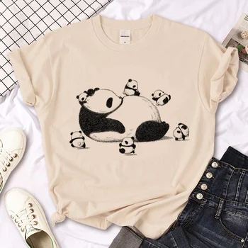 Panda t-shirt das mulheres streetwear engraçado designer Tee fêmea engraçado y2k roupas de streetwear