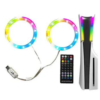 RGB LEVOU Luz Strip para PS5 Slim Console de Controle Remoto /APP/USB 3 Controle de Decoração DIY Flexível Fita Faixa de Luz para PS5 Slim