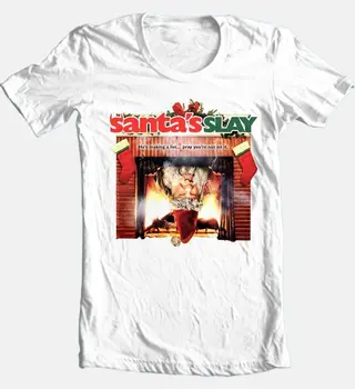 Santa Matar T-shirt de Natal horror dos homens adultos ajuste regular white tee gráfico