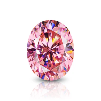 Solta a pedra preciosa 2ct cor-de-Rosa de Corte Oval Moissanite Pedra Brilhante D Cor Lab Crescido Diamante Esferas GRA Certificada por Atacado