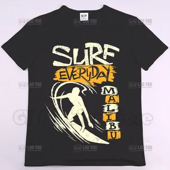 Surf Diário Malibu Venda Quente de Verão T-shirt Impresso SURF Casual Homens Mulheres T-Shirts da Moda Tops