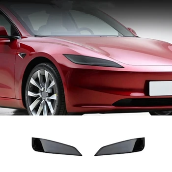 Tesla Model 3 Highland 2024 Farol Película Protetora de TPU Tampa da Lâmpada de Luz de Cabeça Autocolante Guarnição de Carro Acessórios Fumado Preto