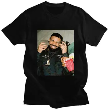 Vintage Rapper Drake Imprimir T-Shirt Homens Mulheres Oversized T-shirts de Algodão Puro de grandes dimensões de Manga Curta Aconchegante T-shirt de Streetwear Tops