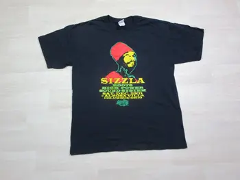 Vintage Sizzla Concerto de Reggae, Rap T-Shirt (L) Raízes de Alta Potência Sistema de Som de Ohio mangas compridas